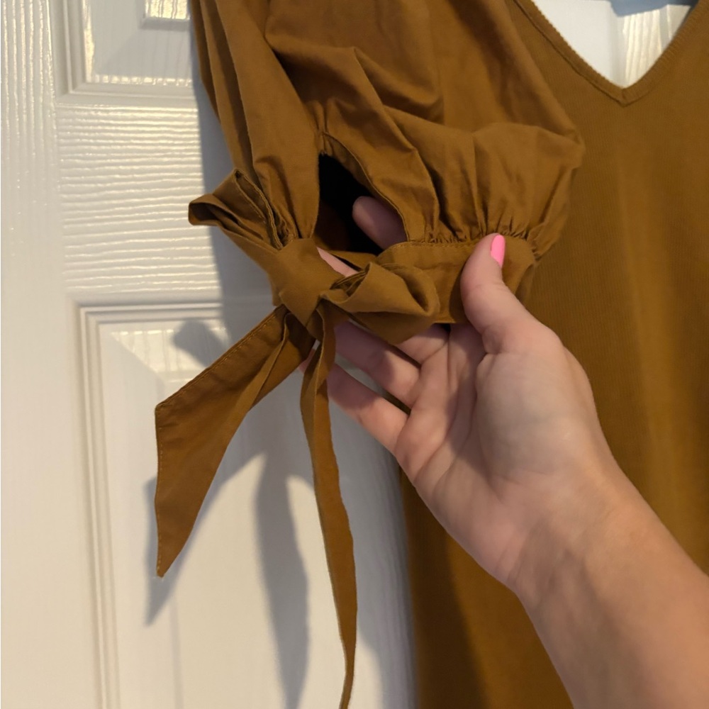 Maeve Anthropologie Puff Sleeve Ribbed Top - Picture 5 of 7